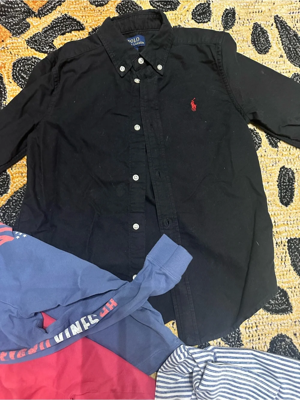 Ralph Lauren Red Polo Short Sleeve Shirt with Navy Pony Embroider